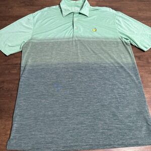 Masters Tech Polo Shirt Mens X-Large Green Ombré Performance Stretch Logo XL